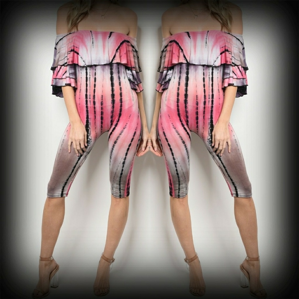 Pink/Black tie dye jumpsuit